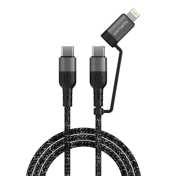 USB-C auf USB-C und Lightning Kabel ComboCord CL 1.5m textil monochrom