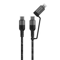 USB-C to USB-C and Lightning Cable ComboCord CL 1.5m fabric monochrome