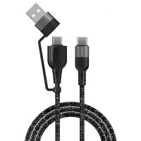 USB-A and USB-C to USB-C Cable ComboCord CA 1.5m fabric...