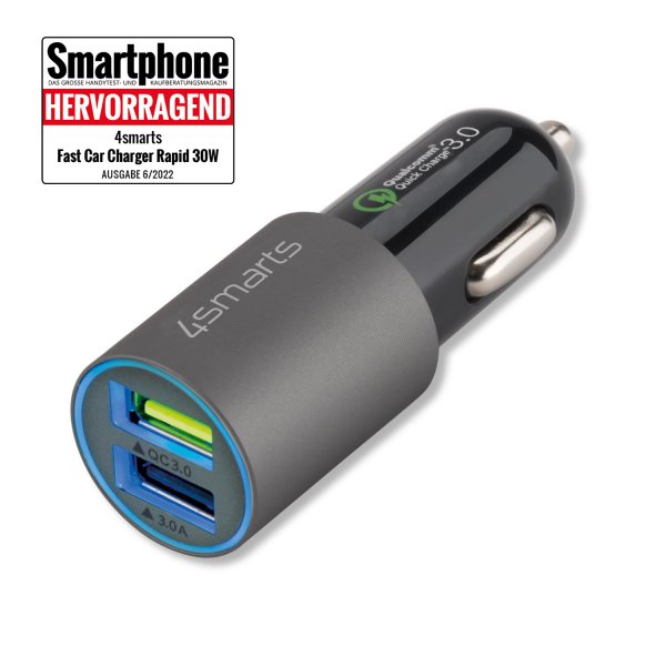 Car Charger Rapid 30W with Quick Charge matt grey