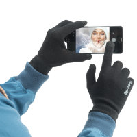 Winter Gloves Touch Unisex Size S / M black
