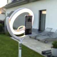 Selfie Ringlicht LoomiPod Tischlampe weiß