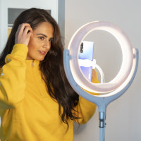 Selfie Ringlicht LoomiPod Tischlampe weiß
