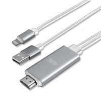 Lightning auf HDMI Kabel mit Ladefunktion 1,8m wei&szlig;