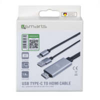 Aktiver Adapter USB-C auf HDMI 4K (DeX und Easy Projektion) mit USB-A Ladekabel 1,8m