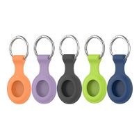 Silicone Case Set für AirTags 5 Stück grün, violett, schwarz, blau, orange