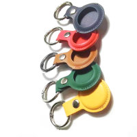 Leatherette Case Set for AirTags 5 pices yellow, green, brown, red, blue