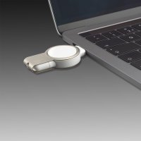 Wireless Charger VoltBeam Mini 2,5W f&uuml;r Apple Watch 1-8 mit USB-A und USB-C Stecker wei&szlig;