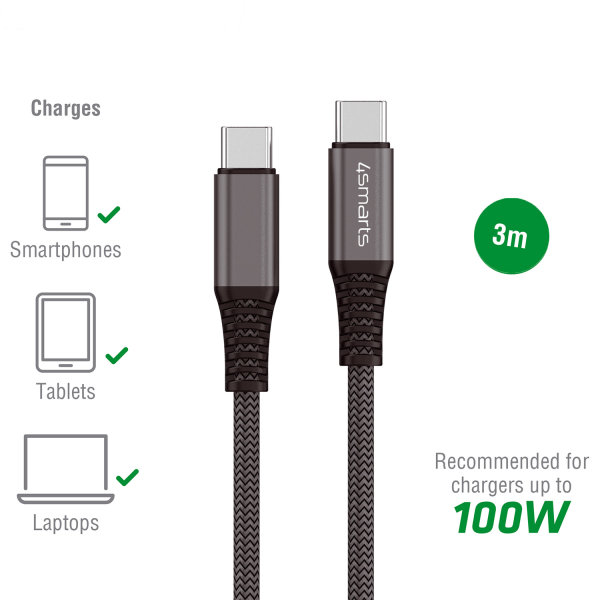 USB-C to USB-C Cable PremiumCord 100W 3m black