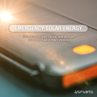 Solar Powerbank TitanPack Flex 10000mAh mit Ständer und Taschenlampe schwarz / orange