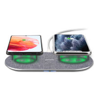 Wireless Charger VoltBeam Twin 2x15W silber