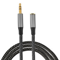 Stereo Audio Kabel MatchCord 3,5mm auf 3.5mm Buchse 1m textil schwarz