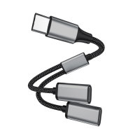 Adapter MatchCord USB-C to USB-C and USB-C 20cm textil black
