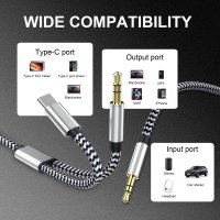 Active Audio Cable MatchCord USB-C and 3.5mm to 3,5mm Connector 1m textil black