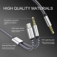 Active Audio Cable MatchCord USB-C and 3.5mm to 3,5mm Connector 1m textil black