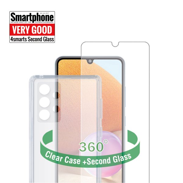 360° Starter Set mit X-Pro Clear Glas und Clear Hülle für Samsung Galaxy A33