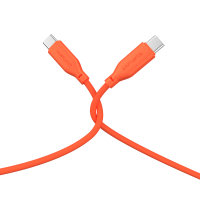 USB-C / USB-C Silikon-Kabel High Flex 60W 1,5m orange