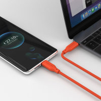 USB-C / USB-C Silikon-Kabel High Flex 60W 1,5m orange