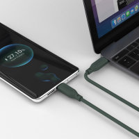 USB-C / USB-C Silikon-Kabel High Flex 60W 1,5m petrol