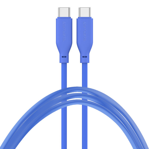 USB-C / USB-C Silicone Cable High Flex  60W 1.5m blue