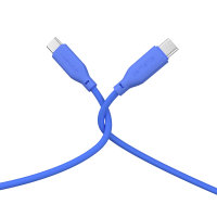 USB-C / USB-C Silikon-Kabel High Flex 60W 1,5m blau