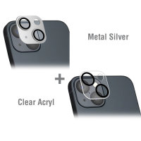 StyleGlass Camera for Apple iPhone 14 / 14 Plus 2pcs. Set Metal silver + clear