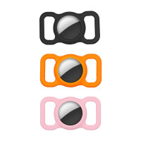 Silicone Case PetSet f&uuml;r AirTags 3 St&uuml;ck (schwarz, orange, pink)