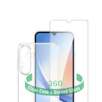 360&deg; Starter Set mit X-Pro Clear Glas, Montagerahmen und Clear H&uuml;lle f&uuml;r Samsung Galaxy A34