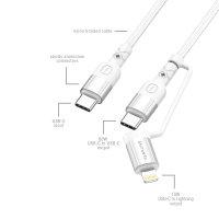 USB-C auf USB-C und Lightning Kabel ComboCord CL 1.5m textil weiss