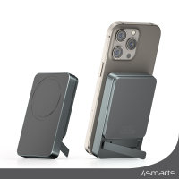 Wireless Powerbank OneStyle mit MagSafe-kompatibler Hülle für Apple iPhone 15, 5000mAh, grau