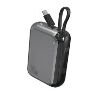 Power Bank Pocket with integrated USB-C cable 10000mAh 30W space gray