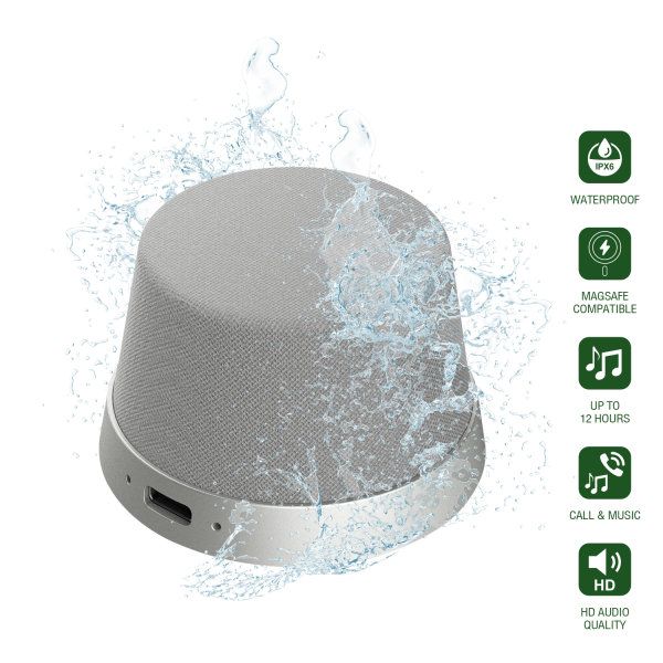 Bluetooth Lautsprecher SoundForce MagSafe-kompatibel silber/grau