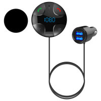 Bluetooth FM Transmitter DashRemote with Multimedia-In, Hands-Free Function, Car Charger