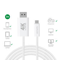 USB-C to Display Port Cable 2m white