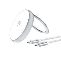 Qi2 Charger Kickstand silver / white