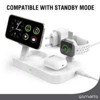 Qi2 Charging Station Trident with MFi Fast Charger for Apple Watch white
