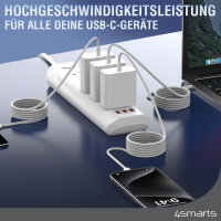 USB-C Magnetisches Kabel RollUp 1,5m weiß