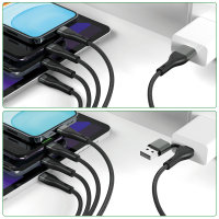 USB-C/A Multi-Ladekabel 4in2 1,2m, schwarz