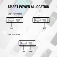 Wall Charger FlatPlug Duos 65W GaN 1C+1A white