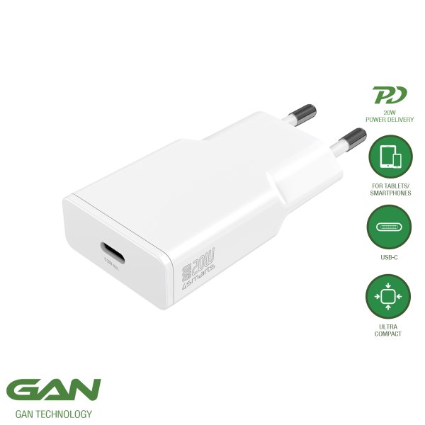 Wall Charger PDPlug Slim 20W GaN 1C white