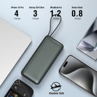 Power Bank Enterprise with integrated USB-C cable 20000mAh 130W spacegrey