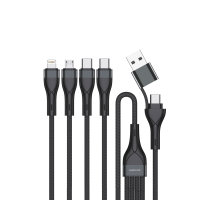 USB-C/A Multi-Ladekabel 4in2 1,2m, schwarz