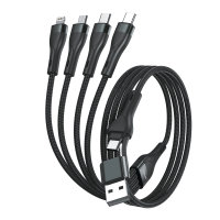 USB-C/A Multi-Ladekabel 4in2 1,2m, schwarz