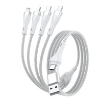 USB-C/A multi-charging cable 4in2 1.2m (7x black, 7x white) - set of 14 PU