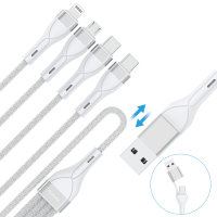 USB-C/A multi-charging cable 4in2 1.2m (7x black, 7x white) - set of 14 PU