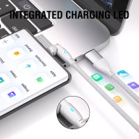 USB-C/A 540° Magnetic Cable GravityCord 100W 1,8m white