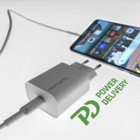 Wall Charger VoltPlug PD 20W and USB-C to USB-C Cable 1.5m white