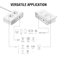 Desk Charger GaN 65W with AC sockets, white