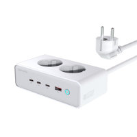 Desk Charger GaN 65W with AC sockets, white