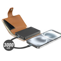 Power Bank PowerWallet 3000mAh, cognac